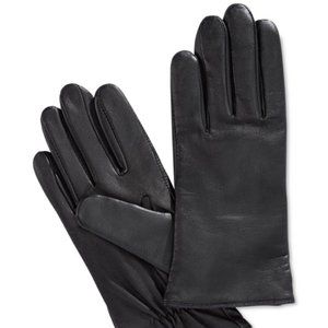 Charter Club Black Leather Women's Gloves Cashmire Lined Size 7